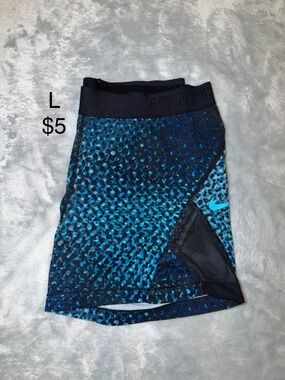 Nike Blue Teal Patterned Athletic Mini Skirt